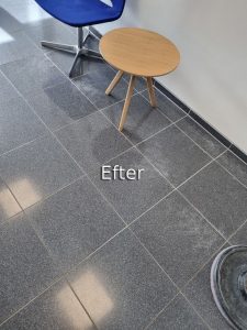 efter udbedring af ridser