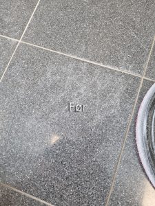 før udbedring af ridser
